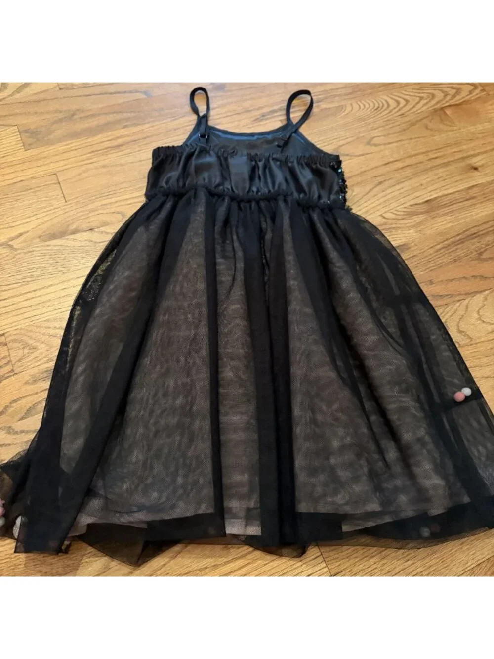 Cat & Jack Girls Black Sequin Party Dress Size M 7/8